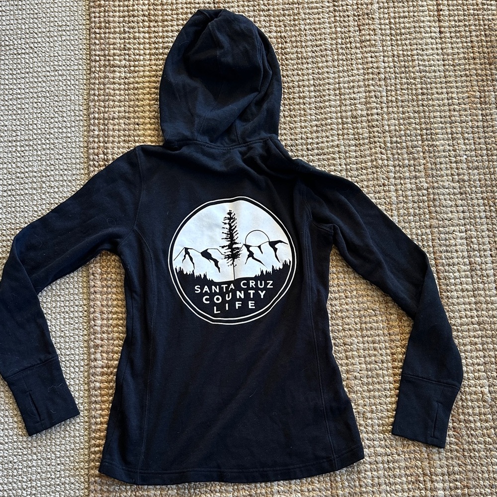 Santa Cruz Skateboards Black Women's Hooded Sweatshirt with White Logo